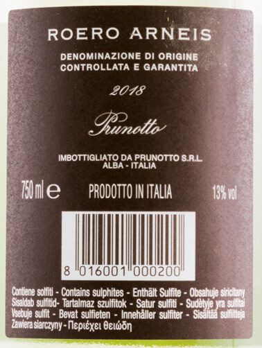 2018 Prunotto Roero Arneis branco