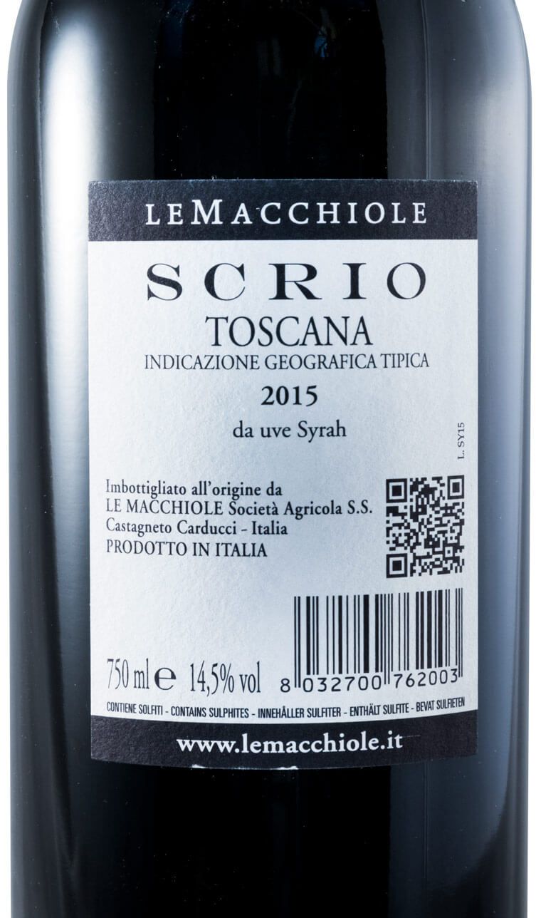 2015 Le Macchiole Scrio red