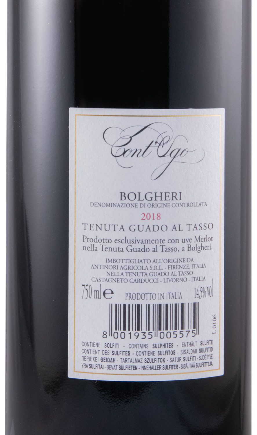 2018 Tenuta Guado al Tasso Cont'Ugo Bolgheri tinto