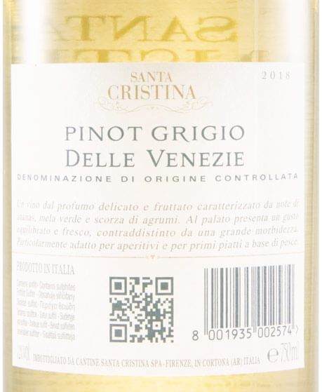 2018 Santa Cristina Pinot Grigio white