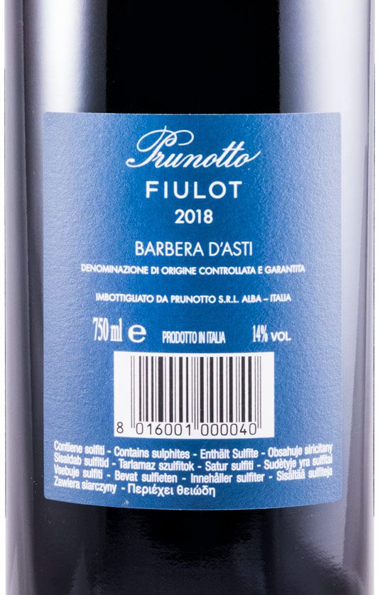 2018 Prunotto Fiulot Barbera d'Asti tinto