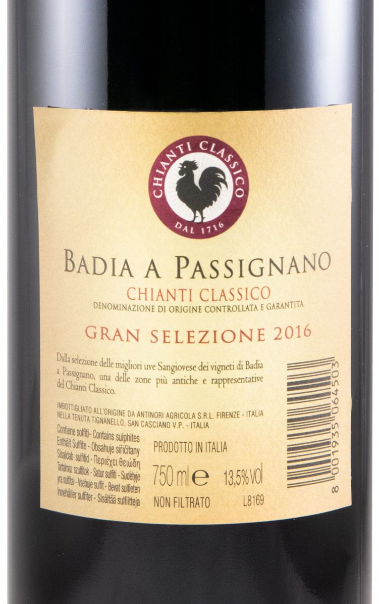 2016 Badia a Passignano Chianti Classico Gran Selezione red