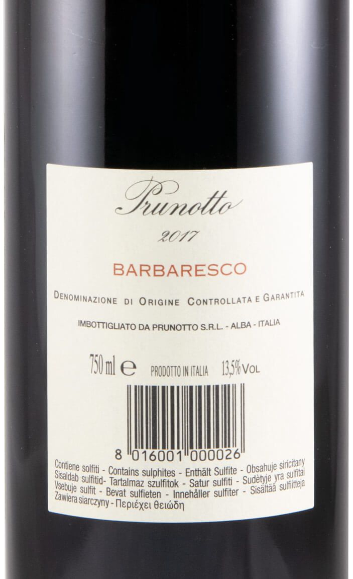2017 Prunotto Barbaresco red