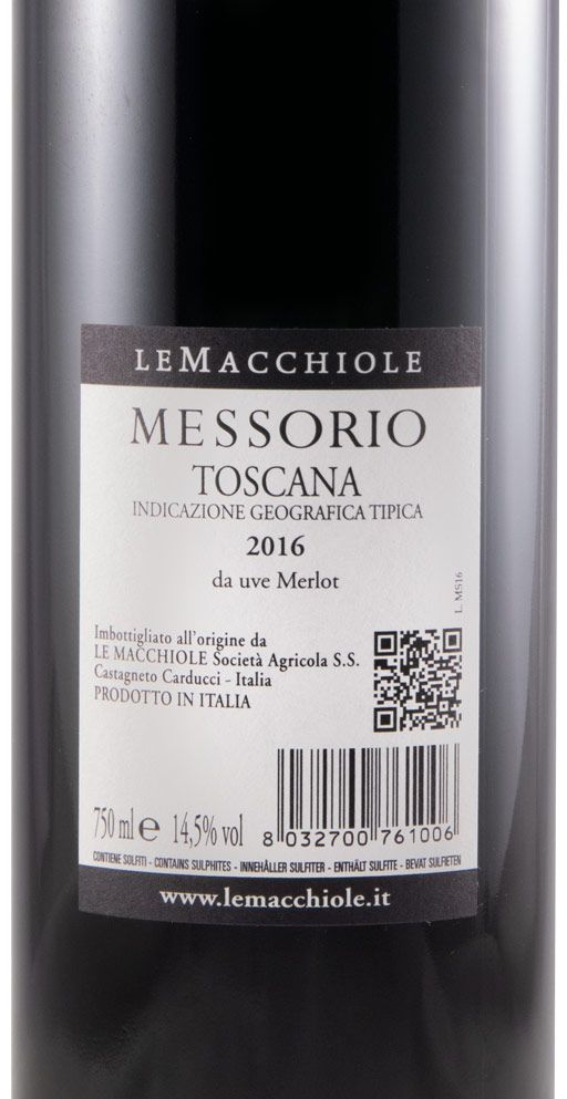 2016 Le Macchiole Messorio tinto
