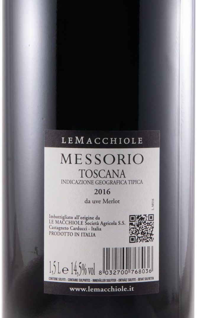 2016 Le Macchiole Messorio tinto 1,5L