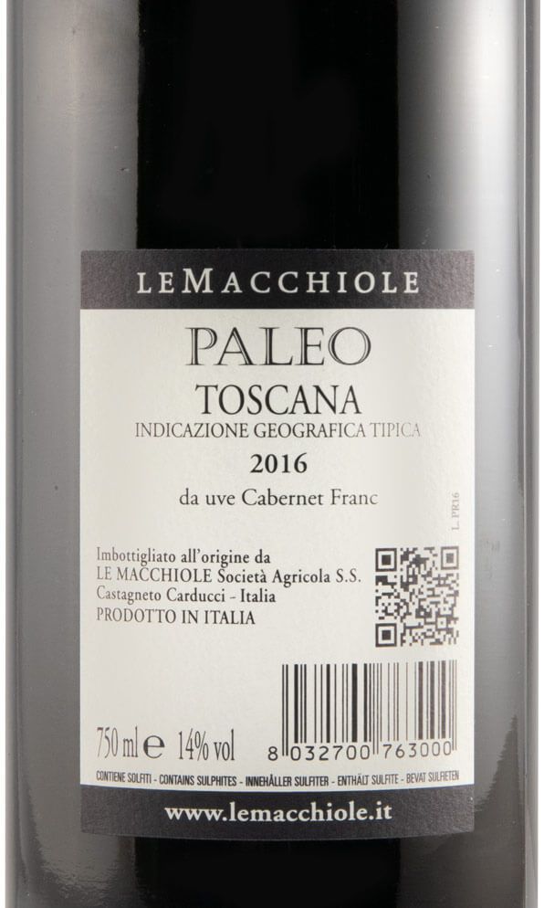2016 Le Macchiole Paleo Rosso red