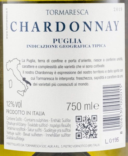 2019 Tormaresca Chardonnay white