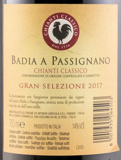 2017 Badia a Passignano Chianti Classico Gran Selezione red