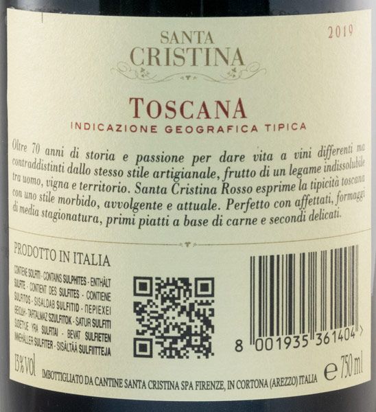2019 Santa Cristina Rosso red