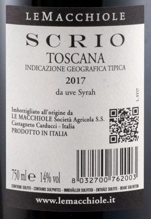2017 Le Macchiole Scrio tinto