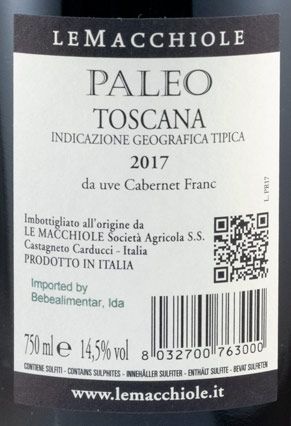 2017 Le Macchiole Paleo Rosso red