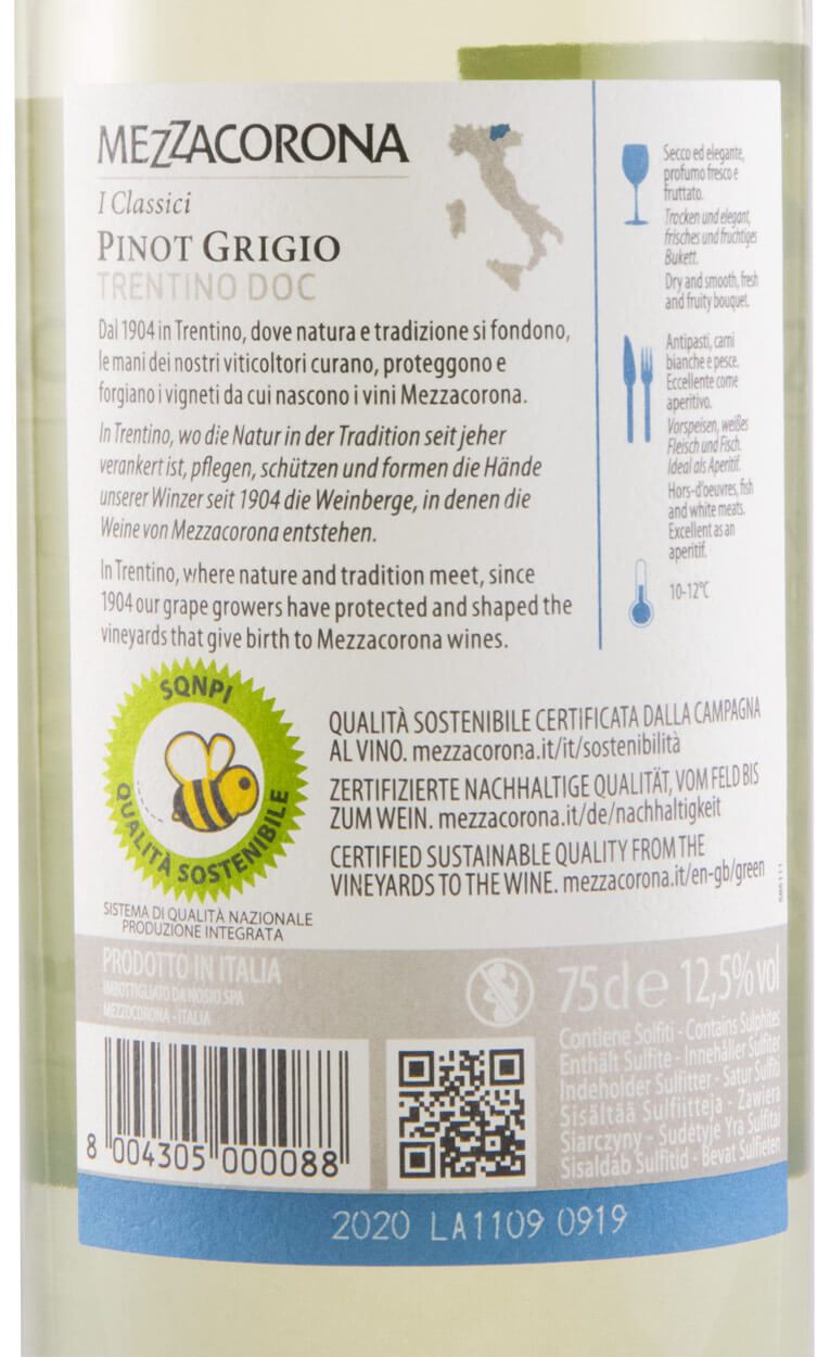 2020 Mezzacorona Pinot Grigio Trentino white