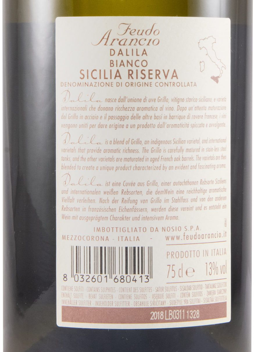 2018 Feudo Arancio Dalila Riserva white