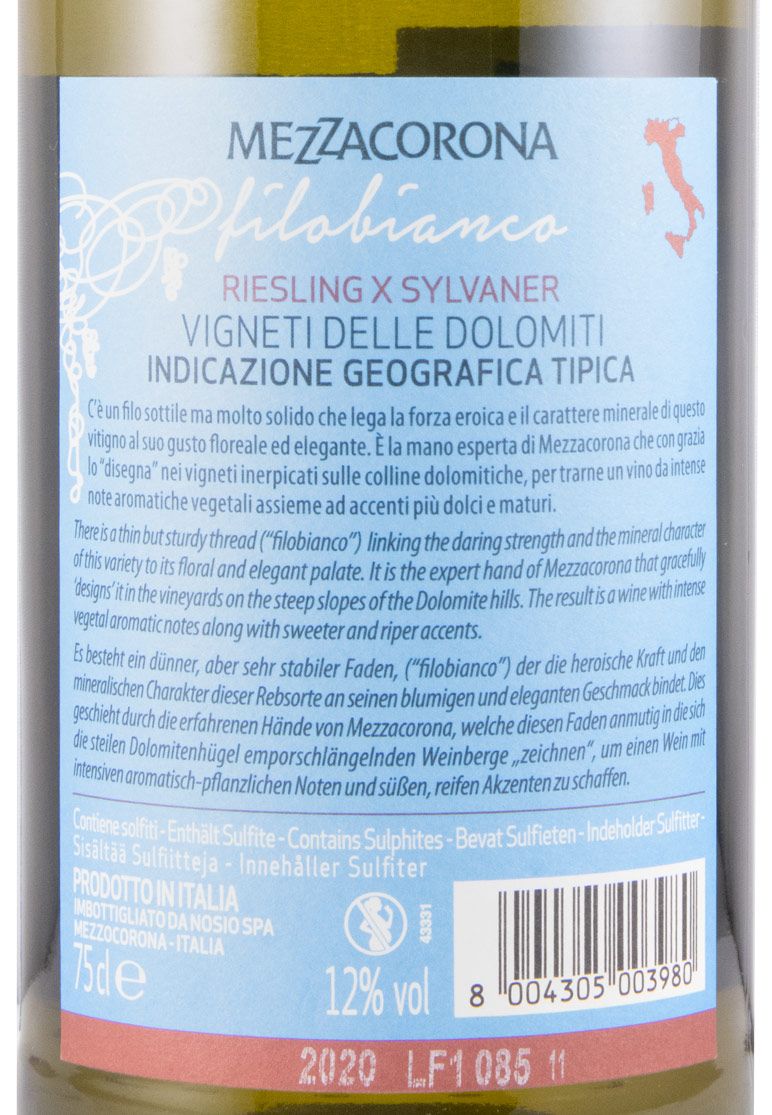 2020 Mezzacorona Filobianco Riesling & Sylvaner branco