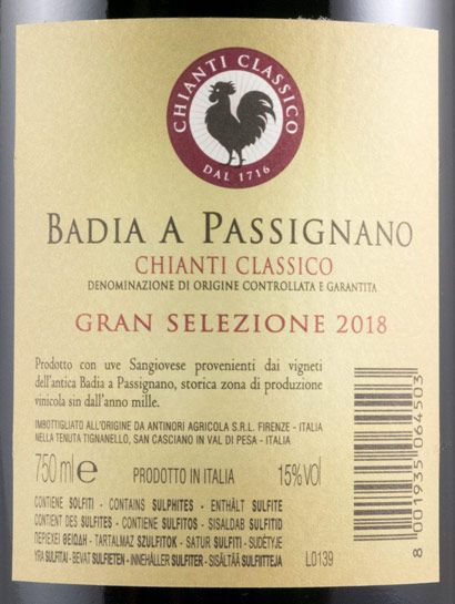 2018 Badia a Passignano Chianti Classico Gran Selezione tinto