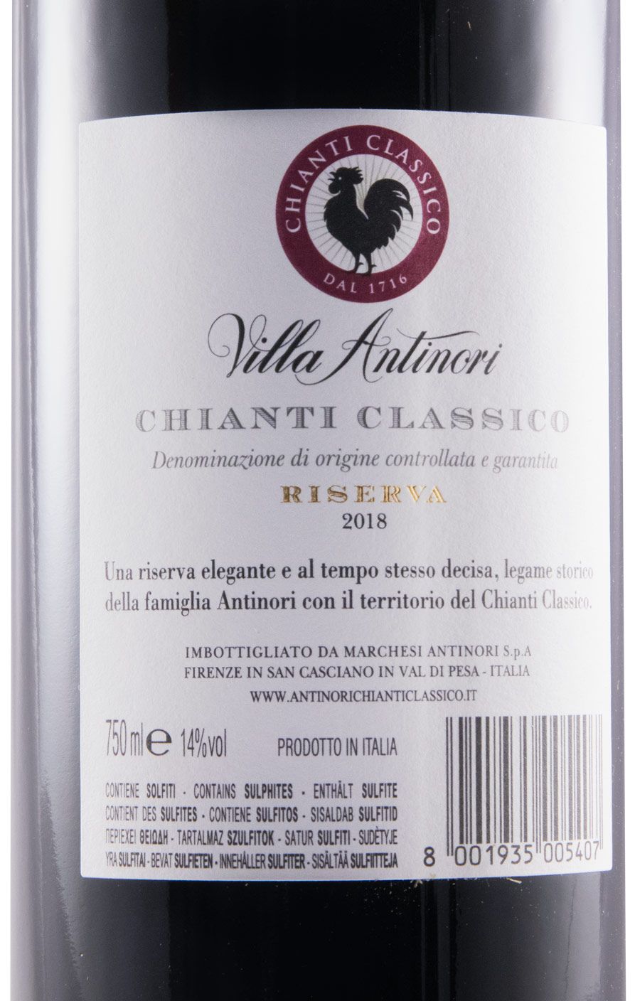 2018 Villa Antinori Chianti Classico Riserva tinto
