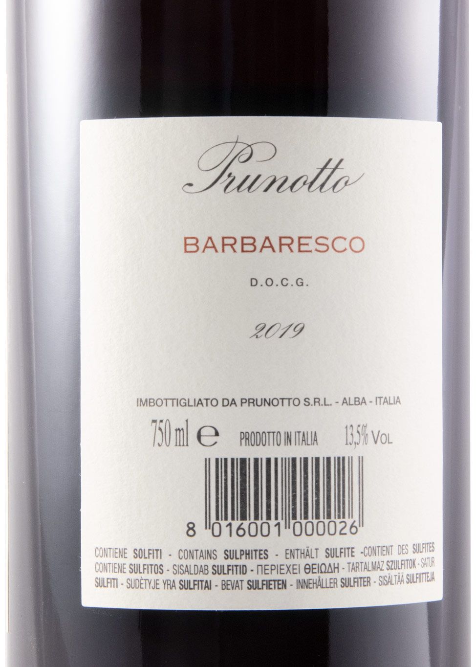 2019 Prunotto Barbaresco tinto