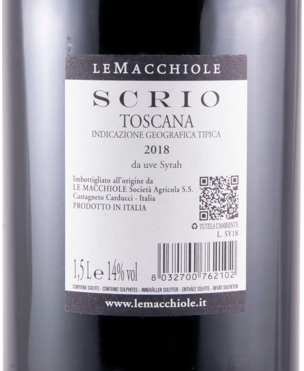 2018 Le Macchiole Scrio red 1.5L