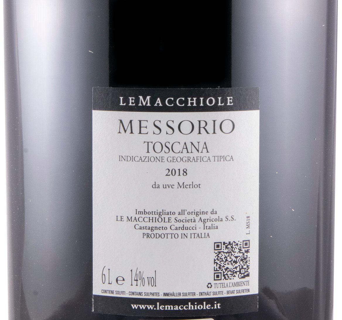 2018 Le Macchiole Messorio tinto 6L