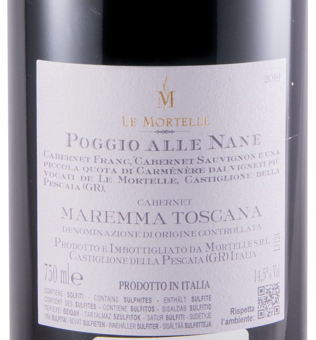 2019 Le Mortelle Poggio alle Nane Maremma Toscana tinto