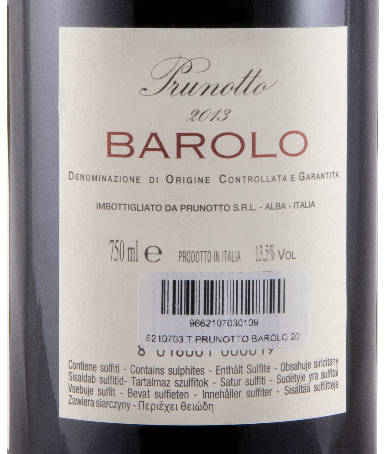 2013 Prunotto Barolo tinto