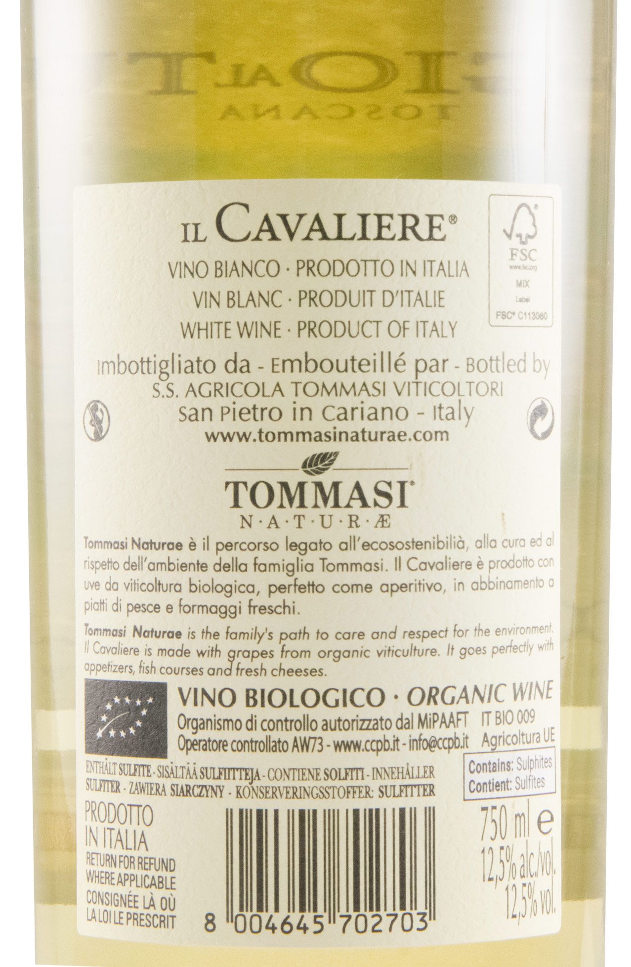 2020 Tommasi Il Cavaliere Poggio al Tufo organic white