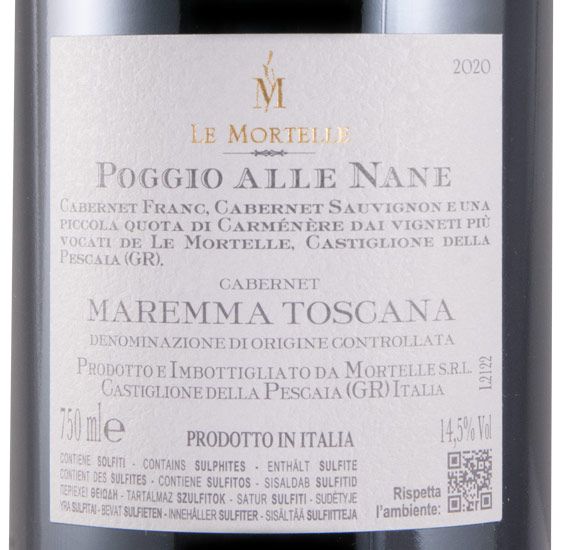 2020 Le Mortelle Poggio alle Nane Maremma Toscana tinto