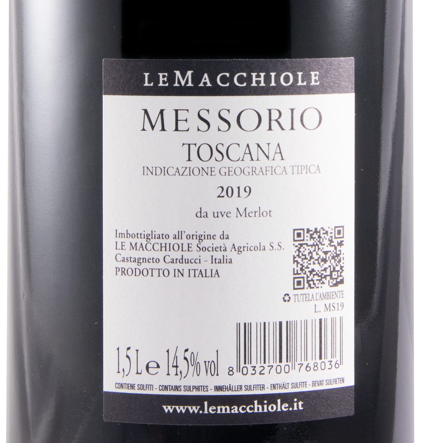 2019 Le Macchiole Messorio red 1.5L