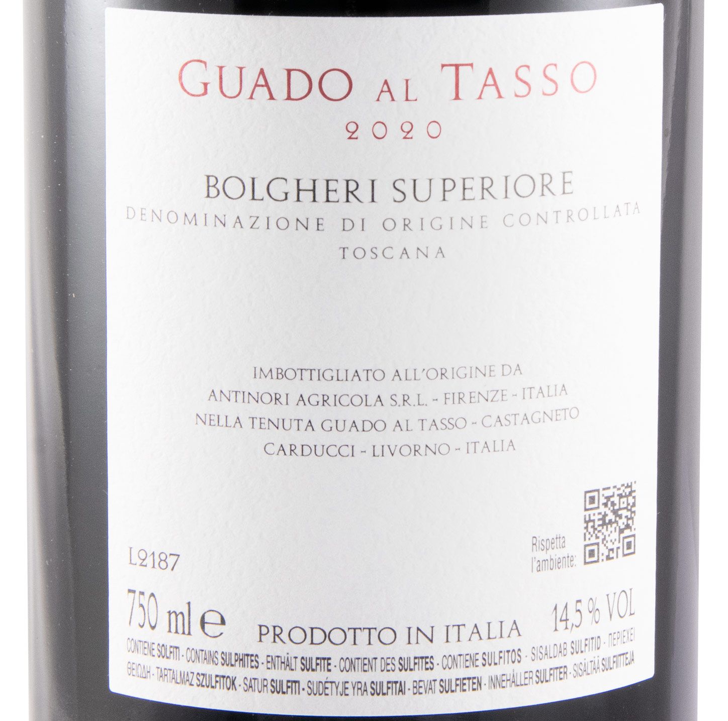 2020 Tenuta Guado al Tasso Bolgheri Superiore tinto