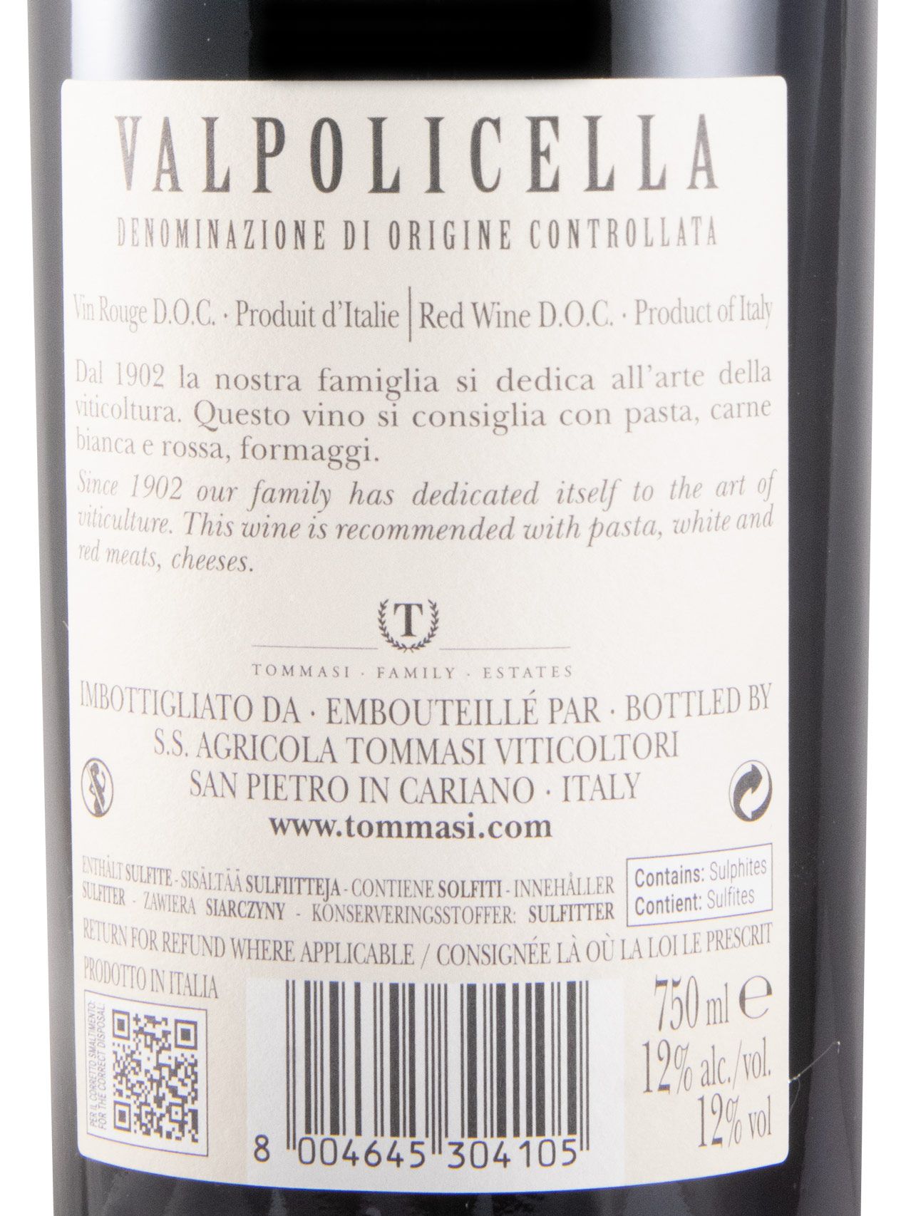 2022 Tommasi Valpolicella tinto