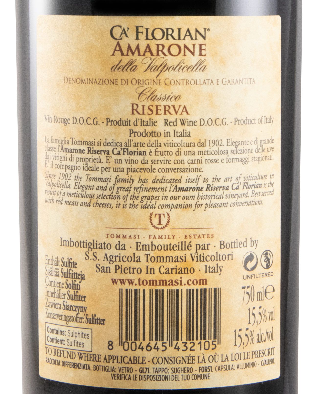 2015 Tommasi Ca'Florian Riserva Amarone della Valpolicella Classico tinto