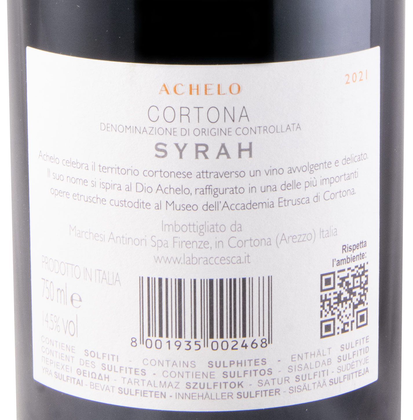 2021 La Braccesca Achelo Syrah Cortona tinto