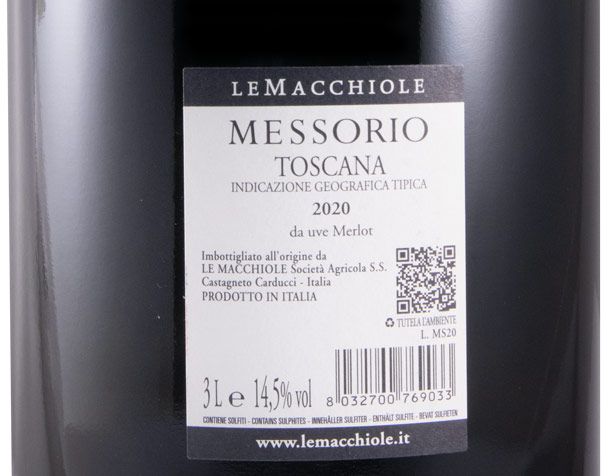 2020 Le Macchiole Messorio red 3L