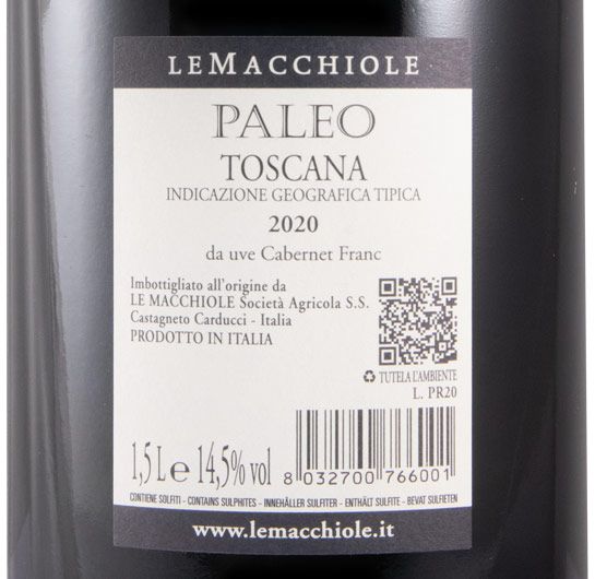 2020 Le Macchiole Paleo tinto 1,5L