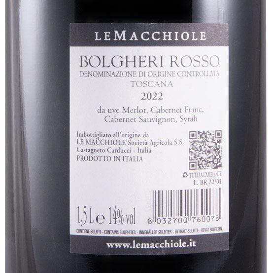 2022 Le Macchiole Bolgheri tinto 1,5L