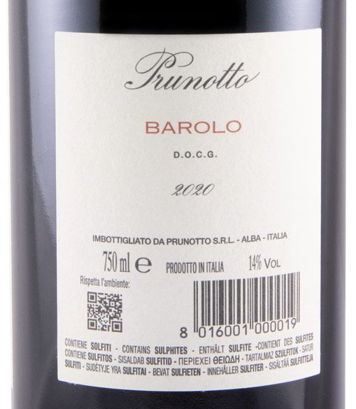 2020 Prunotto Barolo tinto