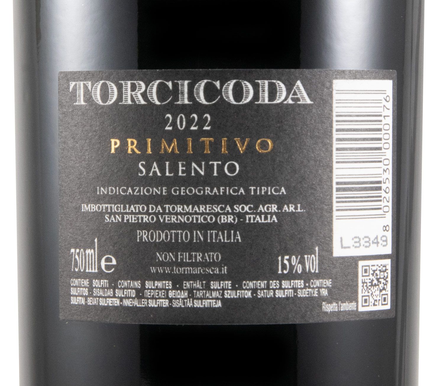 2022 Tormaresca Torcicoda Primitivo Salento tinto