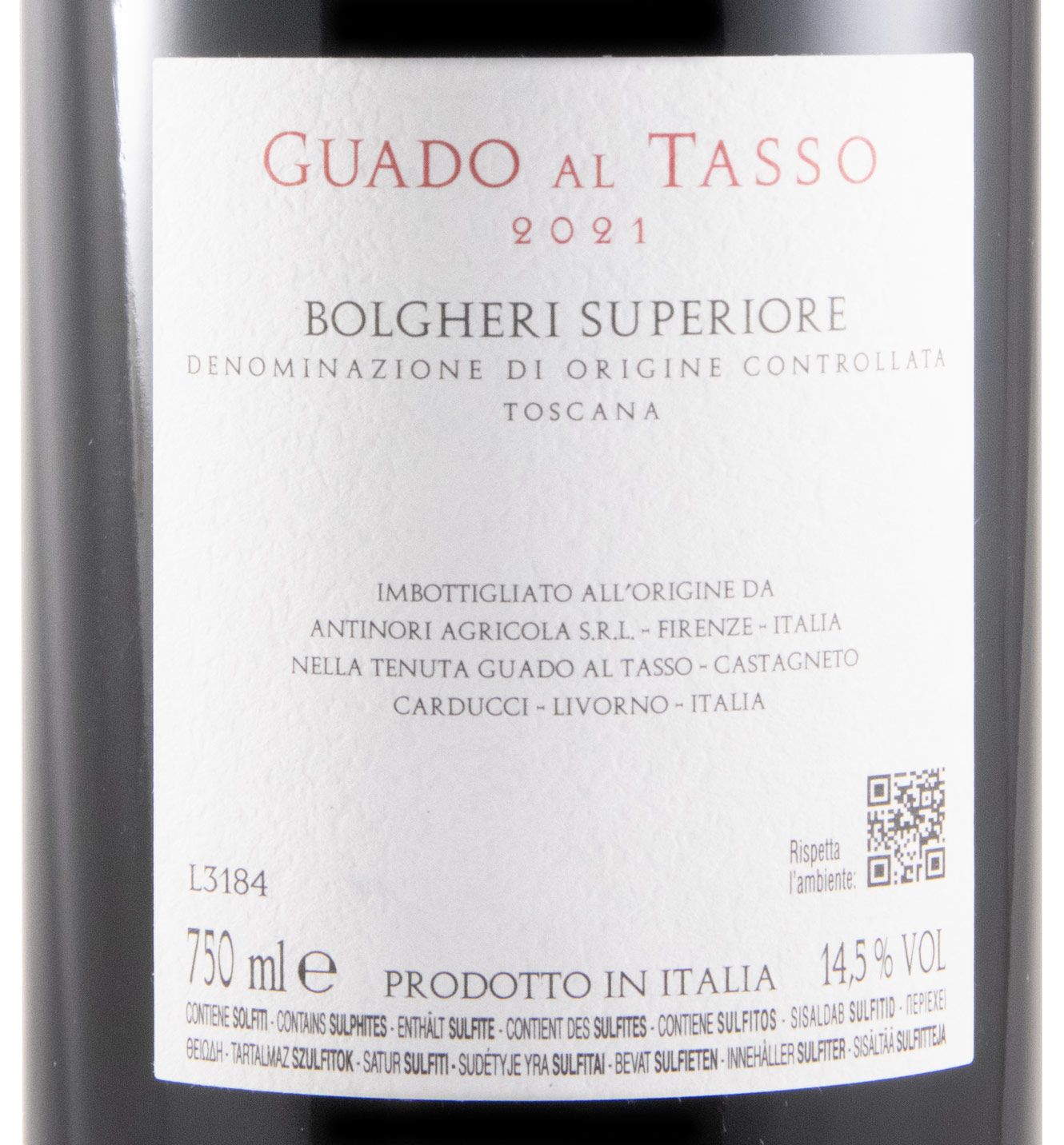 2021 Tenuta Guado al Tasso Bolgheri Superiore tinto