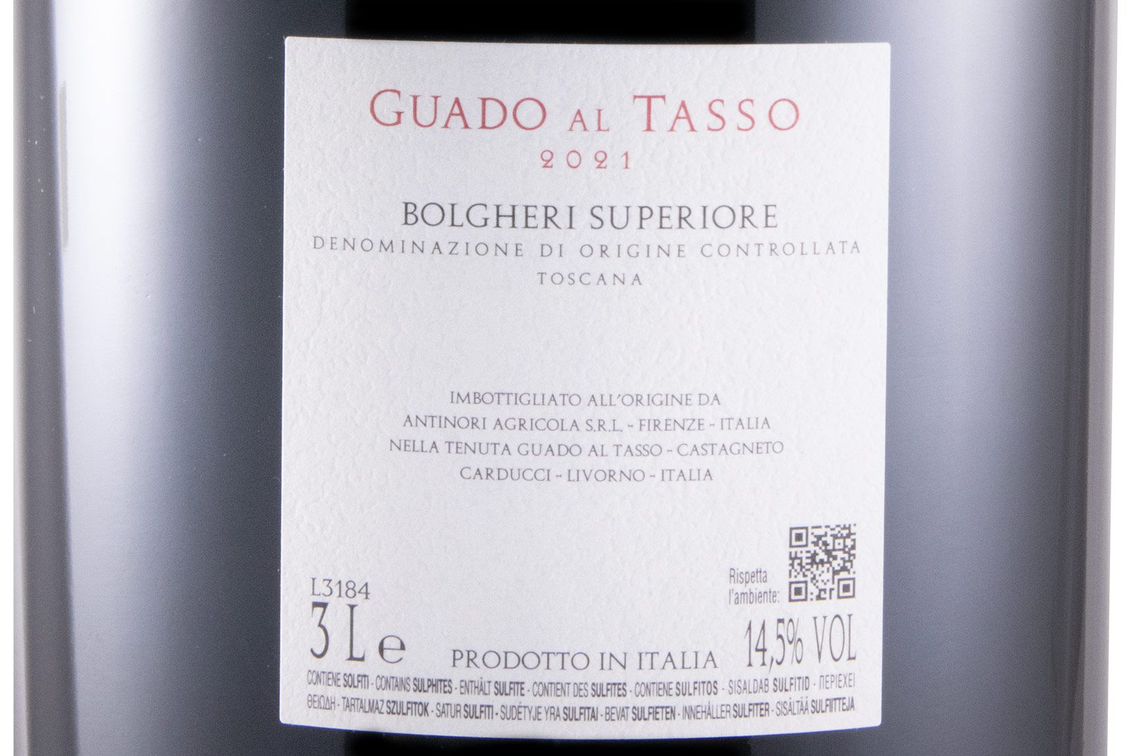 2021 Tenuta Guado al Tasso Bolgheri Superiore tinto 3L
