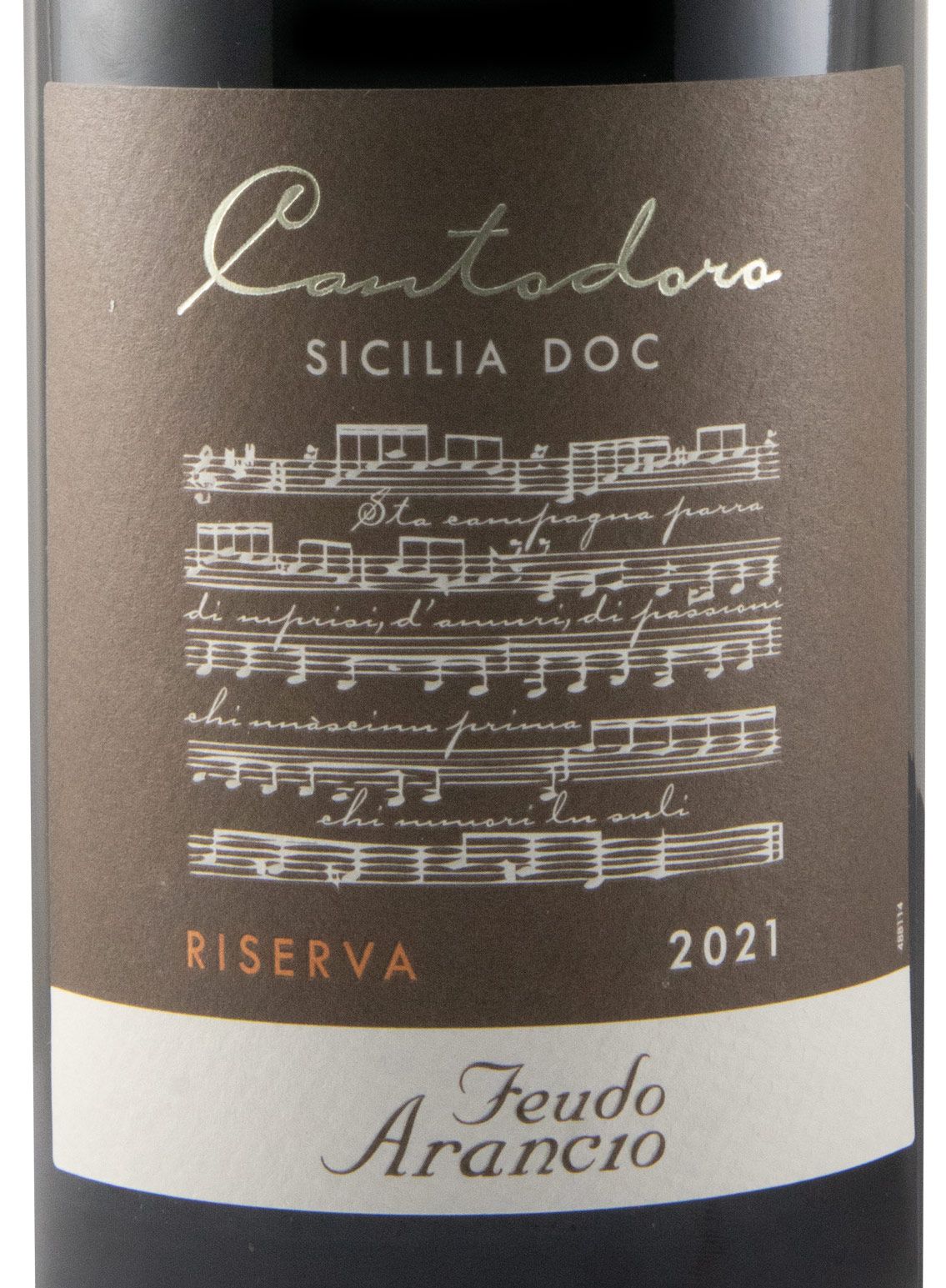 2021 Feudo Arancio Cantodoro Riserva red (damaged label)