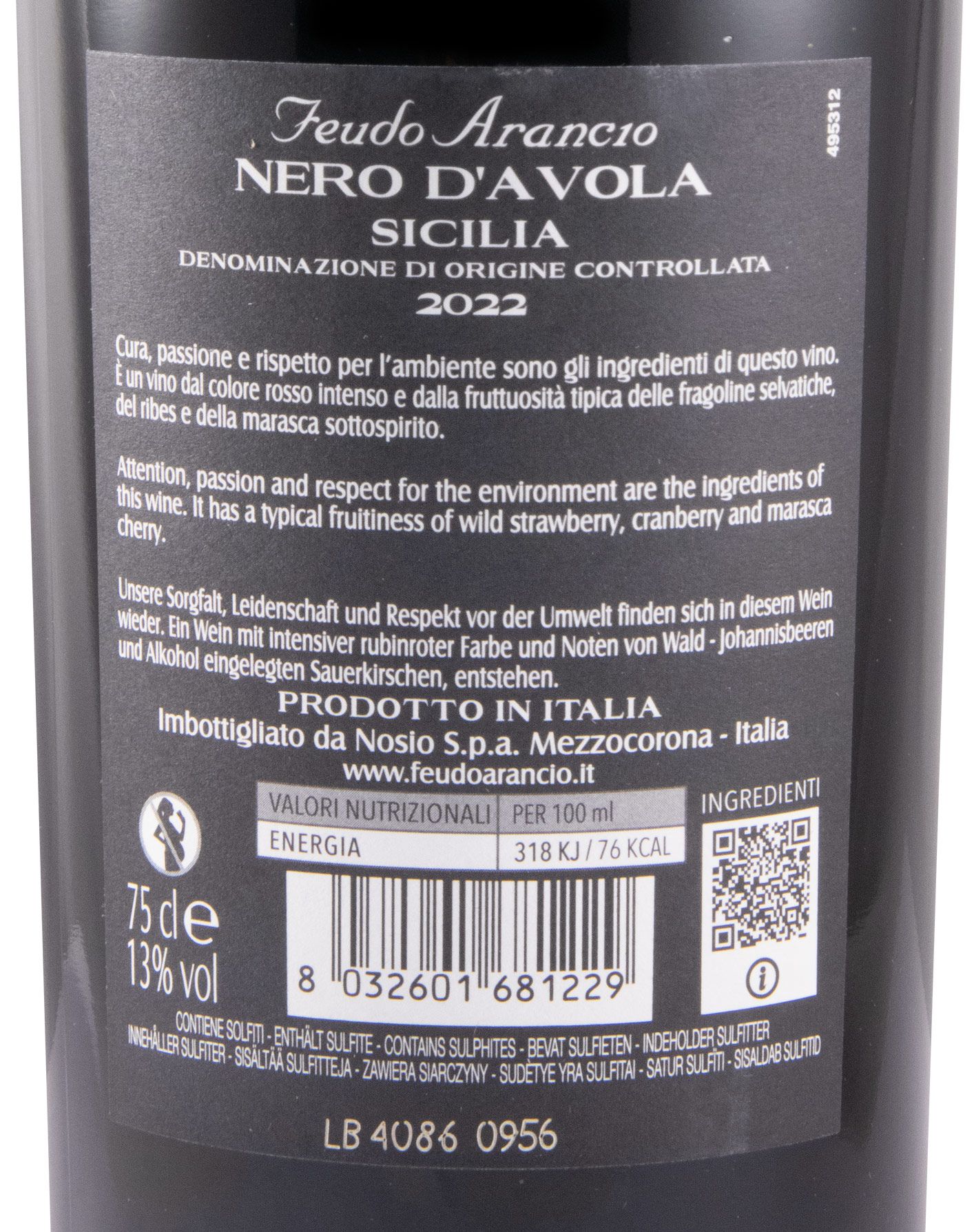 2022 Feudo Arancio Nero d'Avola red