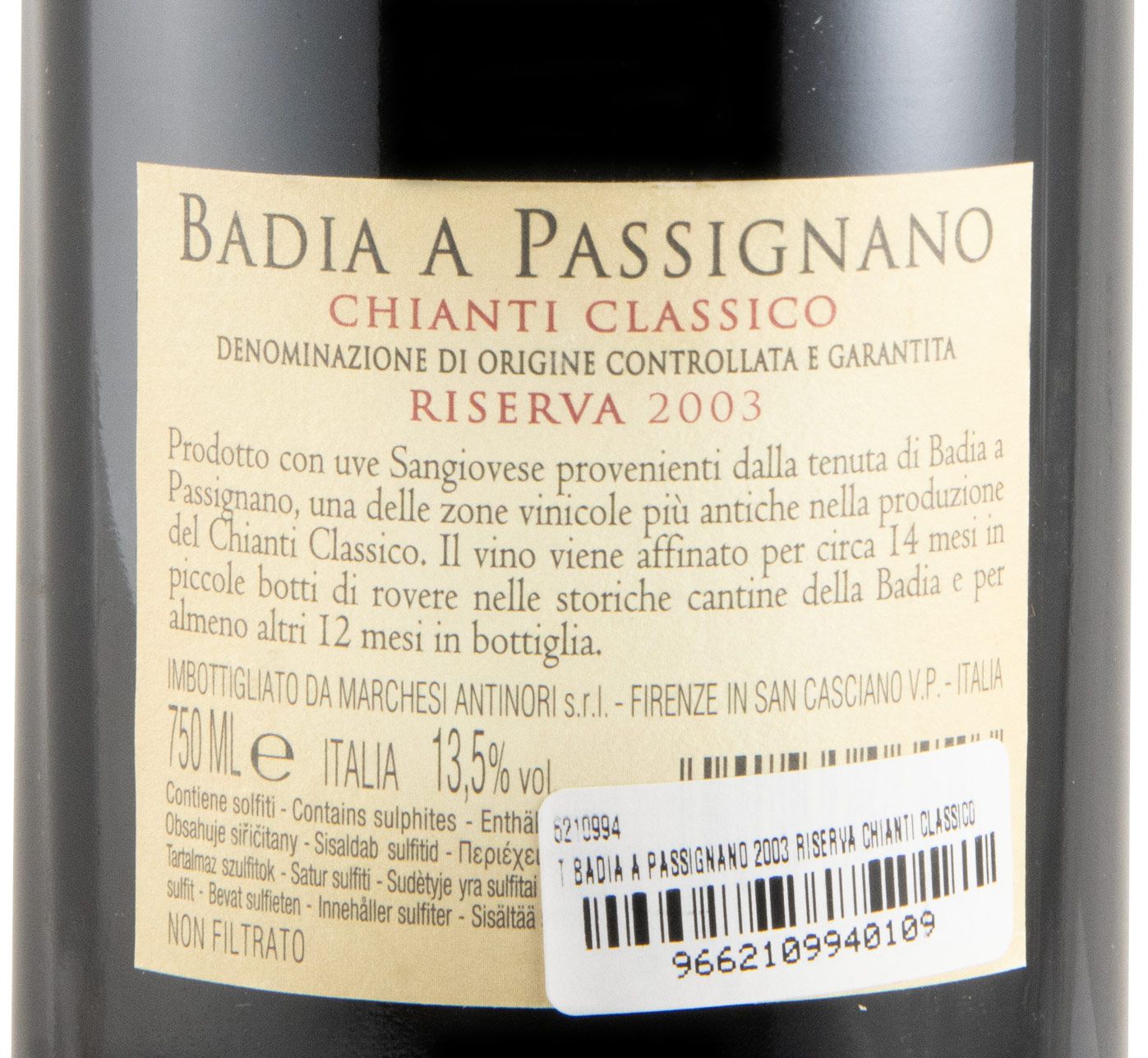 2003 Badia a Passignano Chianti Classico Riserva tinto