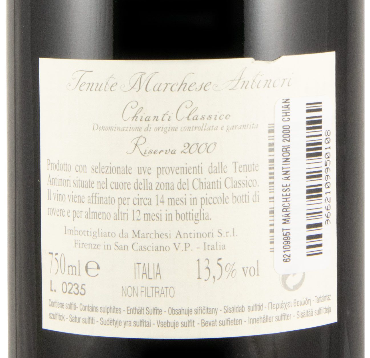 2000 Marchese Antinori Chianti Classico Riserva red