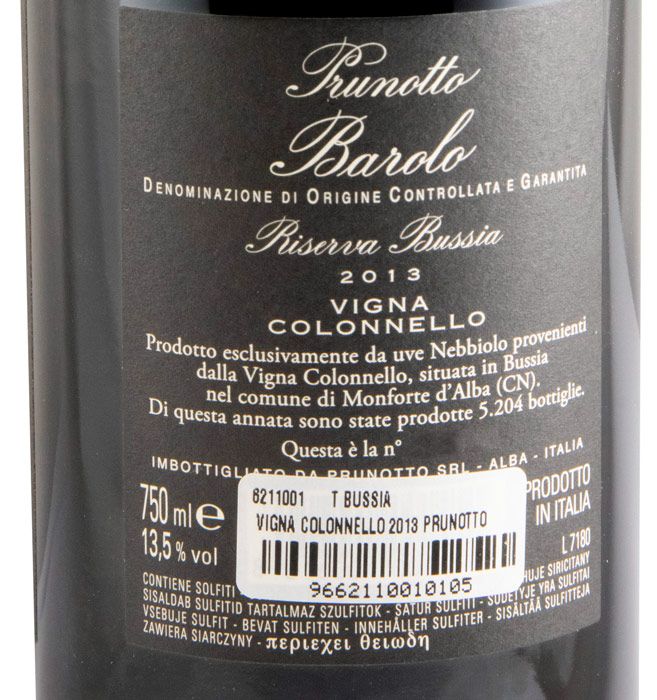2013 Prunotto Bussia Vigna Colonnello red