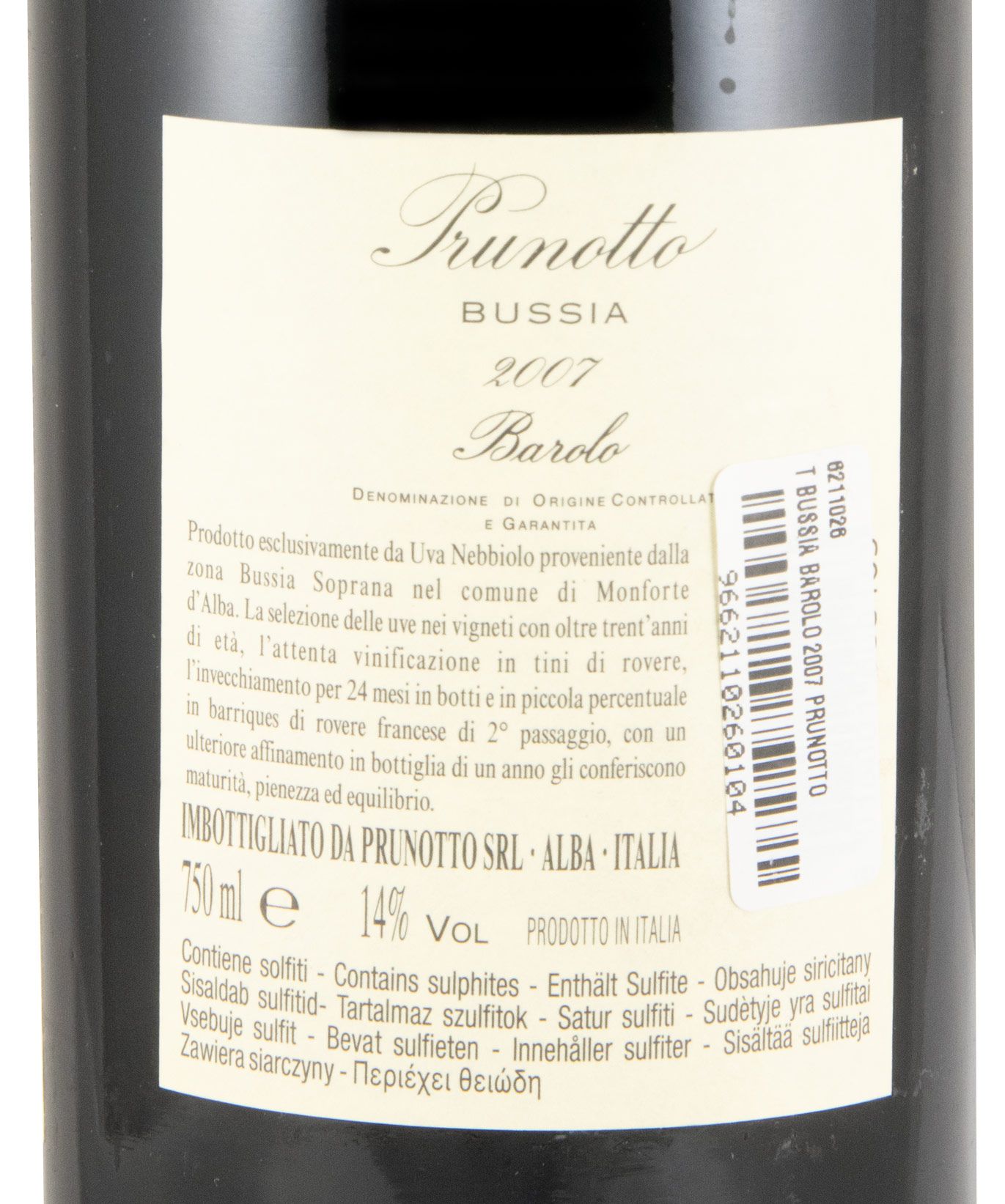 2007 Prunotto Bussia Barolo red