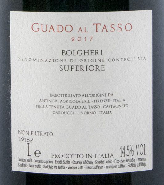 2017 Tenuta Guado al Tasso Bolgheri Superiore tinto 6L