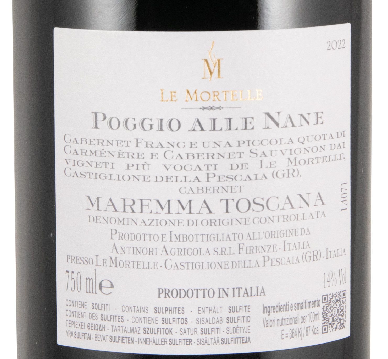 2022 Le Mortelle Poggio alle Nane Maremma Toscana tinto