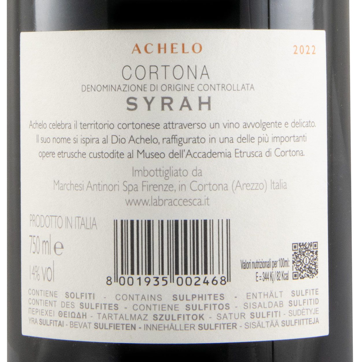 2022 La Braccesca Achelo Syrah Corton tinto