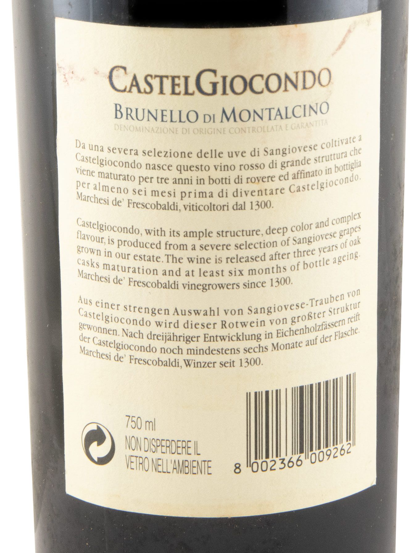 1994 Frescobaldi Castelgiocondo Brunello di Montalcino tinto
