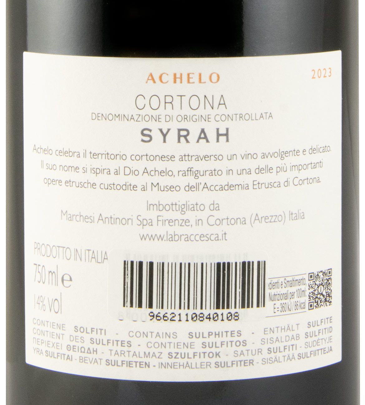 2023 La Braccesca Achelo Syrah Cortona tinto